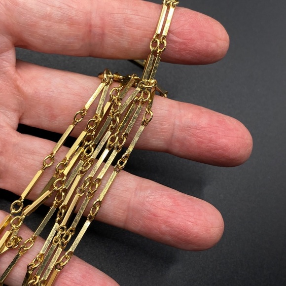 Vintage Gold Tone Double Strand Necklace - Picture 4 of 8